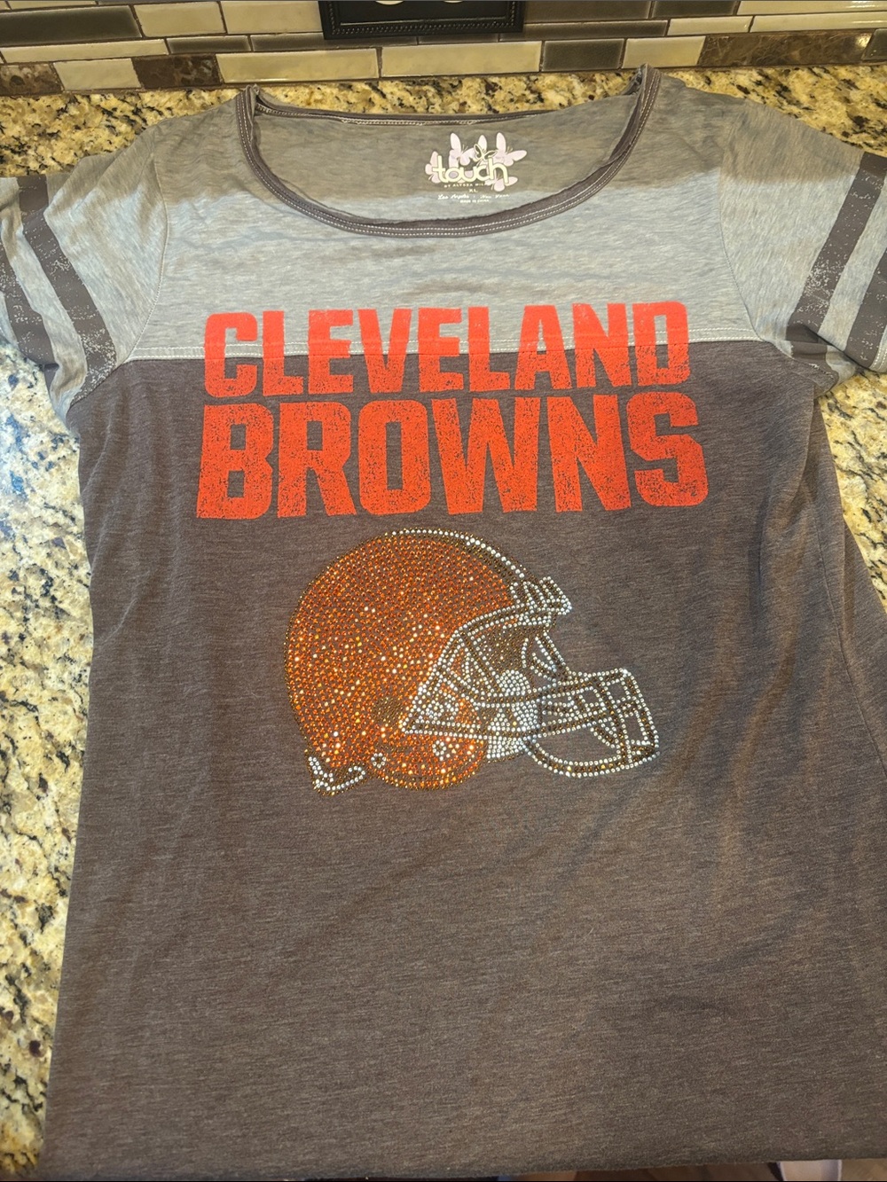 Team Apparel Gray & Orange Cleveland Browns Tee